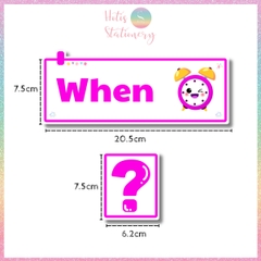 [HOTIS] Bộ 16 Thẻ Từ Hỏi Tiếng Anh WH-Question Dán Bảng - Giáo Cụ Dạy Học Tiểu Học, Chất Liệu Bìa Cứng Ép Nhựa