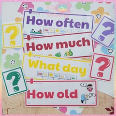 [HOTIS] Bộ 16 Thẻ Từ Hỏi Tiếng Anh WH-Question Dán Bảng - Giáo Cụ Dạy Học Tiểu Học, Chất Liệu Bìa Cứng Ép Nhựa