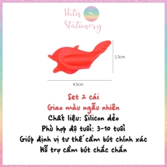 [HOTIS] Set 10 cá heo cầm bút chì, dụng cụ tập viết chữ đẹp cho bé, dụng cụ định vị cầm bút silicon