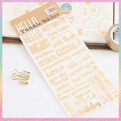[HOTIS] Twinkle sticker vintage, nhãn dán ánh vàng lấp lánh, phong cách cổ điển