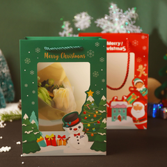 [HOTIS] Túi giấy đựng quà tặng Giáng Sinh Noel Merry Christmas mặt kính trong suốt, hộp quà Noel Mini