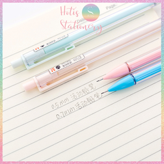 [HOTIS] Bút chì bấm kim ngòi 0.5/ 0.7mm, thân bút bằng nhựa trong suốt phối màu pastel