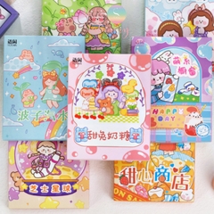 [HOTIS] 50 MẪU - Sticker dán sổ hoạt hình Colorful Dream - 50 tờ/ hộp