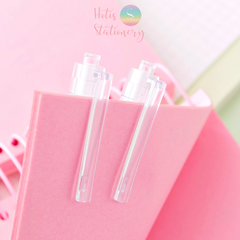 Bút bi đen vỏ trắng trong suốt - Đầu bi 0.5mm