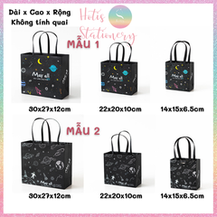 [HOTIS] Túi quà tặng hành tinh đen huyền bí có quai xách và tặng kèm ruy băng thắc nơ