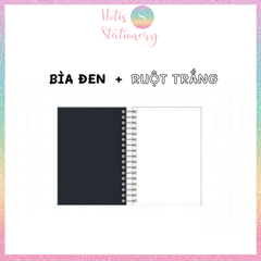 [HOTIS] Sổ lò xo bìa cứng kraft nâu đen - Khổ B5/ A5/ 32K - 50 tờ - 80gsm