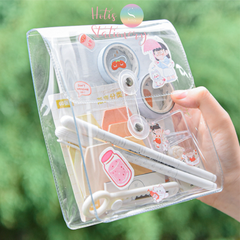 Túi đựng bút, dụng cụ học tập, mỹ phẩm PVC trong suốt siêu cute hotis-stationery