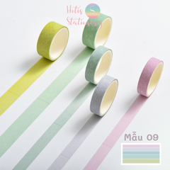 Hộp 5 cuộn washi tape màu trơn dài 2m