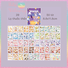 [HOTIS] 50 MẪU - Sticker dán sổ hoạt hình Colorful Dream - 50 tờ/ hộp