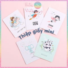 [HOTIS] Thiệp giấy mini gấp gọn kèm bao giấy can - 10 x 8cm - 12 mẫu