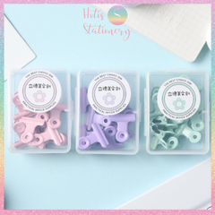 [HOTIS] Kẹp giấy kim loại màu Macaron Paper Clip kẹp bướm giữ tài liệu