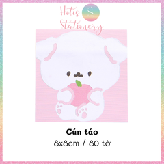 [HOTIS] [16 MẪU] Tệp 80 tờ giấy ghi chú tranh phong cảnh, giấy note hình thú đáng yêu - 8x8cm