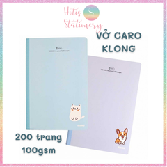 [HOTIS] Vở may dán gáy Kẻ ô Caro KLong 100gsm - 80/120/200 trang