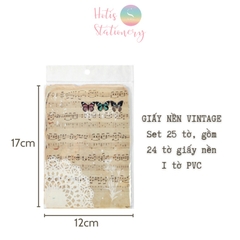 [HOTIS] Giấy nền vintage họa tiết sách cũ - 25 tờ