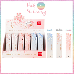 [HOTIS] Ruột bút chì bấm kim Deli ngòi 0.5/ 0.7mm HB dạng hộp bấm hoa anh đào