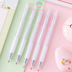 Bút bi đen vỏ trắng trong suốt - Đầu bi 0.5mm