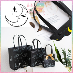 [HOTIS] Túi quà tặng hành tinh đen huyền bí có quai xách và tặng kèm ruy băng thắc nơ