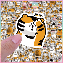 [HOTIS] Set Sticker nhiều mẫu size lớn 5 - 8cm, nhãn dán cán màng phim PVC không thấm nước, dán được nhiều lần