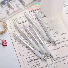 Bút bi đen vỏ trắng trong suốt - Đầu bi 0.5mm