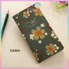 [HOTIS] Sổ tay mini vintage STYLE hoa văn cổ điển giấy kraft nâu - Khổ 17.2x9cm - 48 trang