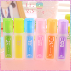 [HOTIS] Set 6 bút highlight dạ quang Check Liner dung lượng lớn - 6 màu