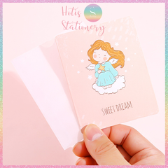 [HOTIS] Thiệp giấy mini gấp gọn kèm bao giấy can - 10 x 8cm - 12 mẫu