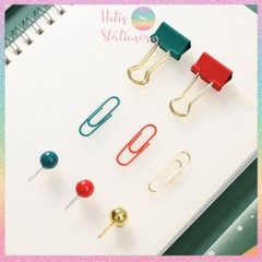 [HOTIS] Bộ Quà tặng VPP Giáng Sinh - Combo kẹp giấy, kẹp bướm, đinh ghim, nam châm, đồ bấm kim và kim bấm