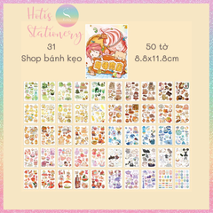 [HOTIS] 50 MẪU - Sticker dán sổ hoạt hình Colorful Dream - 50 tờ/ hộp
