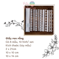 [MIX MẪU] Set giấy ren rỗng vintage trang trí sổ - 10 hình