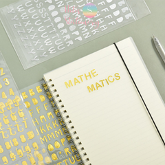 Sticker nhãn dán chữ số PET ánh kim trang trí sổ