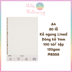 [HOTIS] Ruột sổ còng, tệp 100 tờ giấy refill binder KLong A5/B5/A4