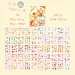 [HOTIS] 50 MẪU - Sticker dán sổ hoạt hình Colorful Dream - 50 tờ/ hộp