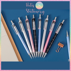 [HOTIS] Bút chì bấm kim ngòi 0.5/ 0.7mm, thân bút bằng kim loại có kẻ rãnh sọc