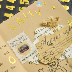 Sticker nhãn dán chữ số PET ánh kim trang trí sổ