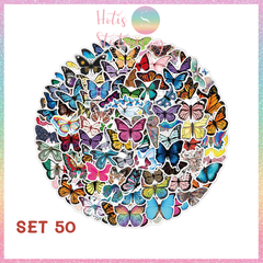 [HOTIS] Set Sticker nhiều mẫu size lớn 5 - 8cm, nhãn dán cán màng phim PVC không thấm nước, dán được nhiều lần