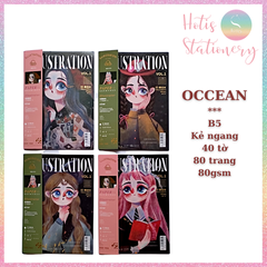 [HOTIS] Sổ tay Notebook Miss Time Illustration dạng tạp chí - B5 80/ 120 trang