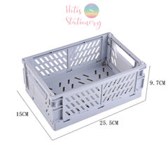 Rổ xếp đựng đồ dùng học tập, mỹ phẩm đa năng - Cỡ lớn 25.5x15x9.7cm Hotis Stationery