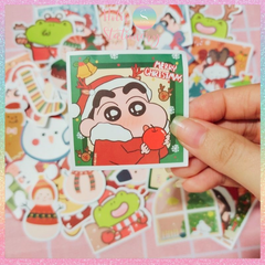 [HOTIS] Set 50 STICKER NOEL Giáng Sinh nhãn dán cán màng phim PVC không thấm nước, dán được nhiều lần