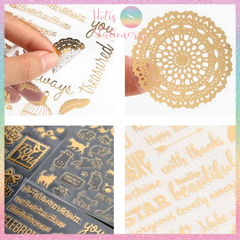 [HOTIS] Twinkle sticker vintage, nhãn dán ánh vàng lấp lánh, phong cách cổ điển
