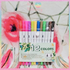 [HOTIS] Bút lông hai đầu tô màu vẽ tranh gốc nước viết calligraphy Double Head- Bộ 12/24/36/48 màu