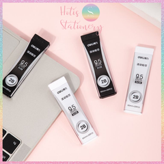 [HOTIS] Ruột bút chì bấm kim Deli ngòi 0.5/ 0.7mm 2B dạng hộp trắng đen nắp trượt