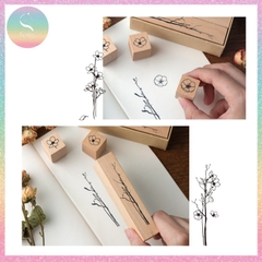 [HOTIS] Bộ 20 con dấu gỗ kết hợp hoa lá cành - Combination Seal