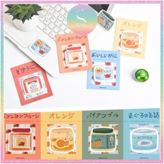 Set 30 tờ giấy note Hotis, giấy ghi chú in hình thực phẩm đóng hộp có keo dán