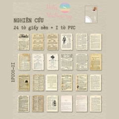 [HOTIS] Giấy nền vintage họa tiết sách cũ - 25 tờ