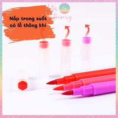 [HOTIS] Bút lông hai đầu nắp trong, tô màu vẽ tranh gốc nước Dual tip brush pen - Bộ 12/24/36 màu