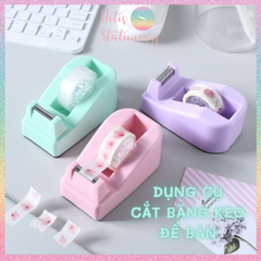 [HOTIS] Dụng cụ cắt băng keo để bàn mini, nhiều màu, xinh xắn