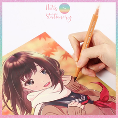 [HOTIS] Bút lông hai đầu nắp trong, tô màu vẽ tranh gốc nước Dual tip brush pen - Bộ 12/24/36 màu