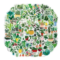 [HOTIS] Set 100 Sticker LÁ XANH cỡ lớn, nhãn dán cán màng phim PVC không thấm nước, dán được nhiều lần