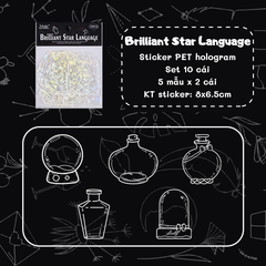[HOTIS] Sticker chai lọ trong suốt ánh hologram kính vỡ trang trí thiệp, postcard, card idol, điện thoại, bullet journal DIY