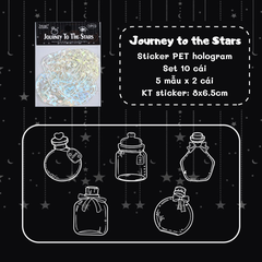 [HOTIS] Sticker chai lọ trong suốt ánh hologram kính vỡ trang trí thiệp, postcard, card idol, điện thoại, bullet journal DIY